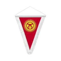Kırgızistan Cumhuriyeti Hatıra Üçgen Flama Bayrak 1