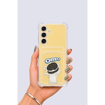 Samsung Galaxy Uyumlu S24 Fe Kartlıklı Oreo Desenli Kılıf