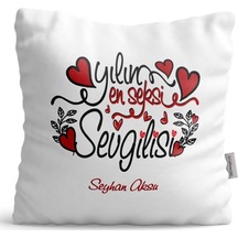 Kişiye Özel Yılın En Seksi Sevgilisi Saten Yastık