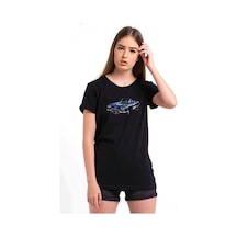 Free Old Car Baskılı Siyah Kadın Tshirt