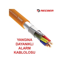 Reçber 1 2 0.8 Mm+0.80 Mm Fe180 Yangına Dayanıklı Yangın Alarm Kablosu 500 M