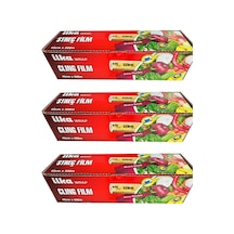 İlka Şeffaf Mutfak Rulo Streç Film Folyo - 45 Cm. X 500 Metre - Gıdaya Uygun - 3 Paket