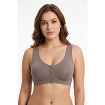 Missvera Kadın Lazer Kesim Önden Çıtçıtlı Pedli Sütyen Bgl-st05636 VİZON