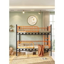 Missidea Metis Ayrılabilir 4 Korkuluklu Metal Ranza Ve Karyola Seti Turuncu 90x190 Cm 90 x 190 CM