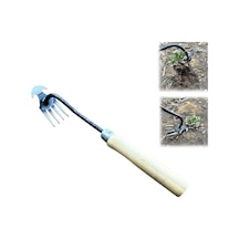 Yifomall "4 Dişli Çelik Bahçe Çapası - Dayanıklı Mangan Çelik Yabani Ot Temizleme Aleti, Toprak Kabartma Ve Kazıma İçin"