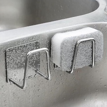 Padalink 304 Paslanmaz Çelik Mutfak Sponge Tutucu - Otomatik Kurutma, Kendinden Yapışkan Duvar Takımı, Lavabo Aksesuarı Organizatörü 4'lü Set Diğer