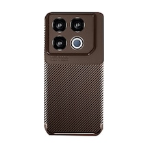 Gt 20 Pro Kılıf Auto Focus Karbon Kapak - Kahverengi Bz8683140819286