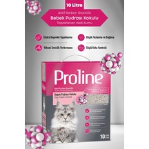 Proline Aktif Karbon Granüllü Bebek Pudra Kokulu Bentonit Kedi Kumu 10 Lt