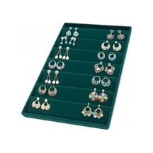 Süet Kumaş Yeşil Renk 34/24 Cm Dikine Küpe Standı