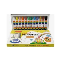 Monami 12'li Yağlı Pastel Boya Seti Sıcaklığa Dayanıklı 12 Renk Çocuklar İçin Eğlenceli Karışık