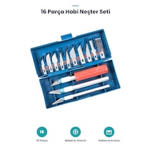16 Parça Hobi Bıçağı Seti - 13 Maket Bıçağı Ucu - Gravür Seti