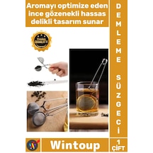 Süzgeç Paslanmaz Çelik İnce Delikli Ergonomik Dayanıklı Pratik Kaliteli Bitki Çayı Demleme Süzgeci