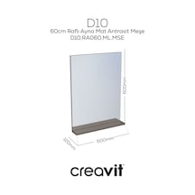 D10 60 Cm Melamin Raflı Ayna Antrasit Meşe Beyaz