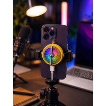 Telefon İçin Rgb Led Manyetik Soğutma Fanı Siyah