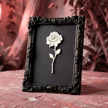 Monarch Rose Kabartma Gül Model Varaklı Premium Tablo 170mm X 230mm