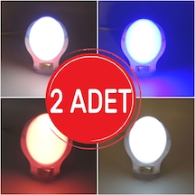 Ufo Led Gece Lambası 0,5W Tasarruflu Işıklı Fişli Düğmeli 2 Adet(497527289) Çok Renkli