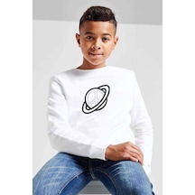 Tshirthane Saturn Computer Icons Planet Clip Art Baskılı Unisex Çocuk Beyaz