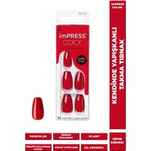 İmpress Color Kendinden Yapışkanlı Takma Tırnak Uzun Kırmızı