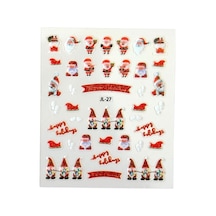 No:27 - Noel Baba 3d Tasarım Yapışkan Tırnak Sticker Tırnak Dövmesi Nail Art