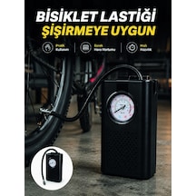 Analog Manometreli Kompakt Araç Hava Pompası Lastik Şişirme Cihazı - Lisinya