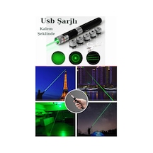 Usb Şarjlı Voltran Yeşil Lazer Kalem Başlıklı Yeşil Lazer Pointer Turbo Işın Yeşil Laser Pointer Yeşil