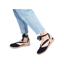 Star Tombis Gerçek Elişi Ipli Düz Topuk Keten Espadril Handmade Siyah