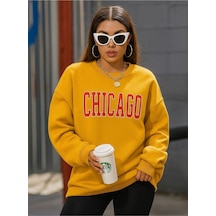 Chıcago Baskılı Unisex Sweatshırt Sari