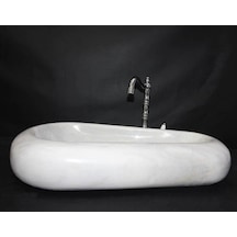 Beyaz Mermer Çakıl Tasarım Lavabo