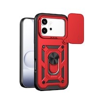 Uryport Huawei Honor 600 Pars Lens Yüzüklü Silikon - Kırmızı