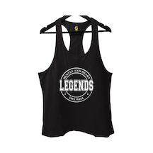 Top Glory Legends Circle Baskılı Gym Fitness Tank Top Sporcu Atleti Siyah