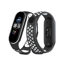 Newface - 905 - Xiaomi Mi Band 4 Spor Delikli Kordon - Edntrend - - Siyah-beyaz