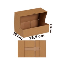 25,5x12x7,5cm 25 Adet Kraft Kilitli Kutu - E Ticaret Kargo Kutusu - 1 Desi Boyutunda Kraft 12 X 25