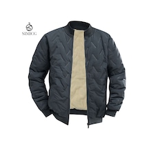 Kışlık Erkek Polar Astarlı Kalın Dik Yaka Ceket Kuzu Yünü Pamuklu Ceket Yeşil