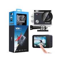 V50x 4k 30fps Aksiyon Kamera Ve Aksesuar Seti 20mp Wifi Aksiyon Kamerası Ipx7 Su Geçirmez Eıs 2.0 Çift Ekran, Dokunmatik Ekranlı, 2x 1350mah Pil Ve Aksesuar Kiti Diğer