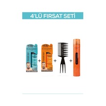 Fontenay Saç Şekillendirici Pudra Toz Wax Mat Effect Ve Ultra Strong 20gr + Şekil Tarak'ı 2 + Saç Spreyi  400ML 4'lü Set
