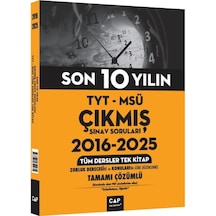 Çap Yayınları Tyt Msü Son 10 Yılın Çıkmış Soruları 2016 2025