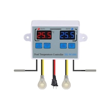 Mufunye Çift Kanallı Dijital Termostat - Isıtma/soğutma Kontrol Röleli Xk-w1088 Dc24v Termoregülatör