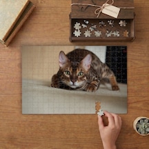 Yetişkin Bengal Kedisi Tasarımı 240 Parça Ahşap Puzzle Ahşap Kutuda Mpy60207