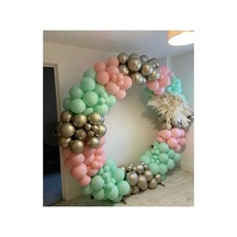 Krom Beyaz Altın Makaron Mint Yeşili Ve Makaron Pembe Balon Zinciri 100 Adet A