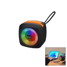Lunaev Siyah Kablosuz Hoparlör - Speaker Taşınabilir Işıklı Usb Şarjlı Bt - Tf Card 10 Mt Menzil 120