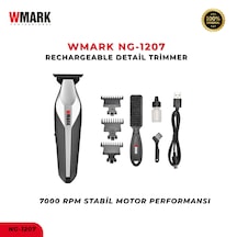 Wmark Ng-1207 Şarjlı Silver Detail Trimmer 7500 Rpm 1600 Mah Profesyonel Tıraş Makinesi 2,5 Saat