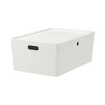 Ikea Kuggıs Büyük Kapaklı Depolama Kutusu 37 X 54 X 21 Cm Beyaz
