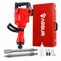 Assur Profesyonel Elektrikli Kırıcı Yıkım Çekici Kırmızı Çantalı Set