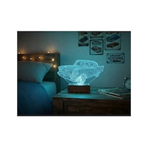 Şeffaf İlizyon Led Gece Lambası Klasik Araba Görseli 14x20 Cm Çok Renkli Çok Renkli