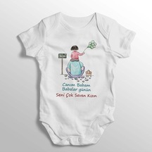 İmaj Tuğbababy Canım Babam Babalar Günün Kutlu Olsun Baskılı Bebek Zıbını (520688981) Beyaz