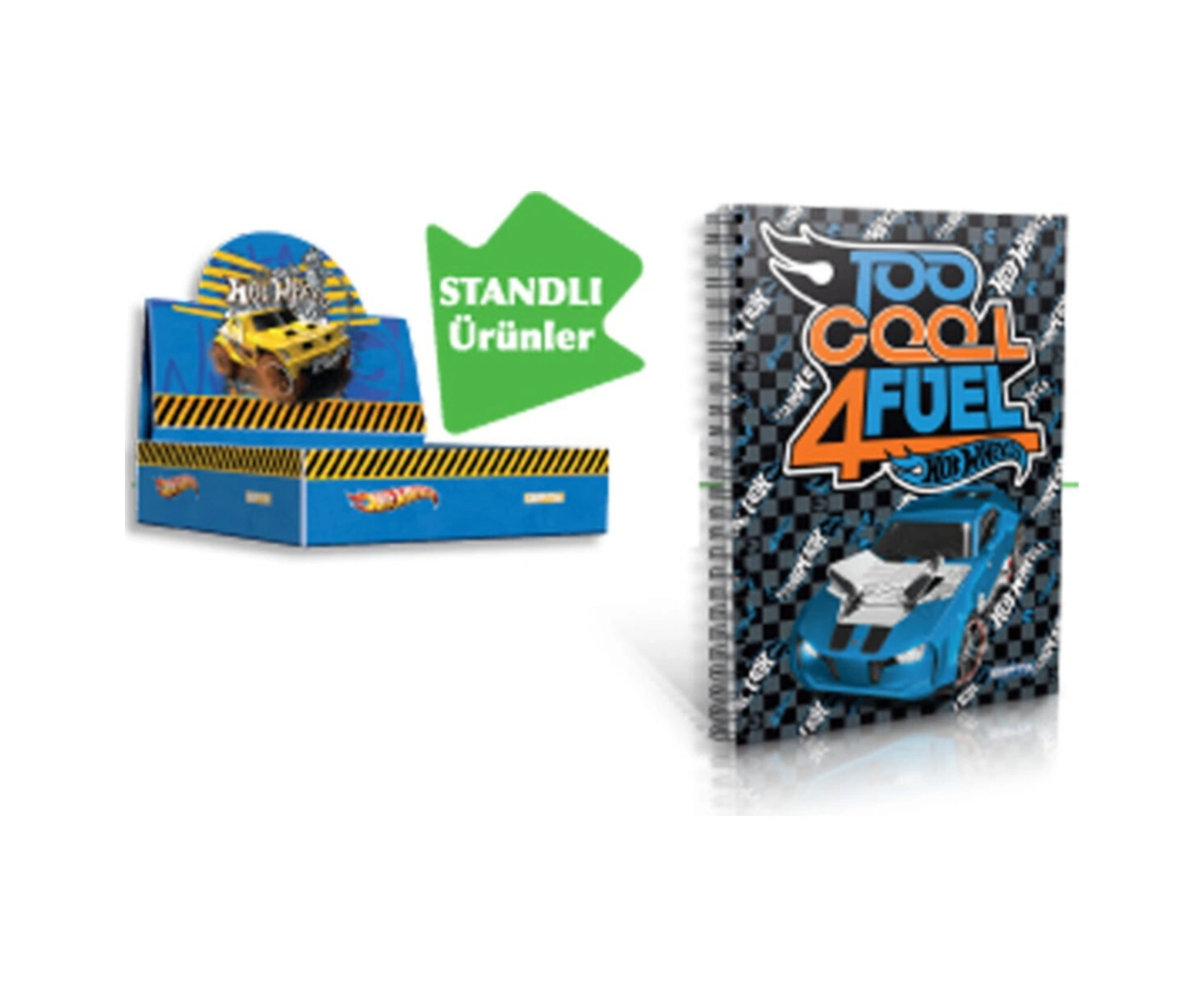 Not Defteri Spiralli Karton Kapak 36 Lı Stand A6 Hot Wheels 5395