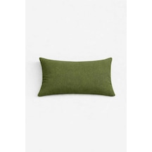 Kadife Dokulu Çimen Yeşili Kırlent Yastık Kılıfı 2 Adet 50 X 30 Cm