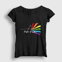 Presmono Kadın Beam Pink Floyd T-shirt Siyah