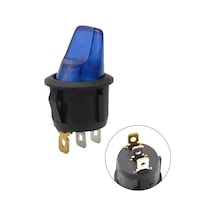 Mr-131as Yuvarlak Mavi Işıklı Anahtar On-off 3 Bacaklı 12volt Mavi