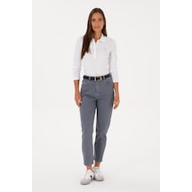 U.S. Polo Assn. Kadın Gri Mom High Waist Fit Jean Pantolon 50309422-DN0025